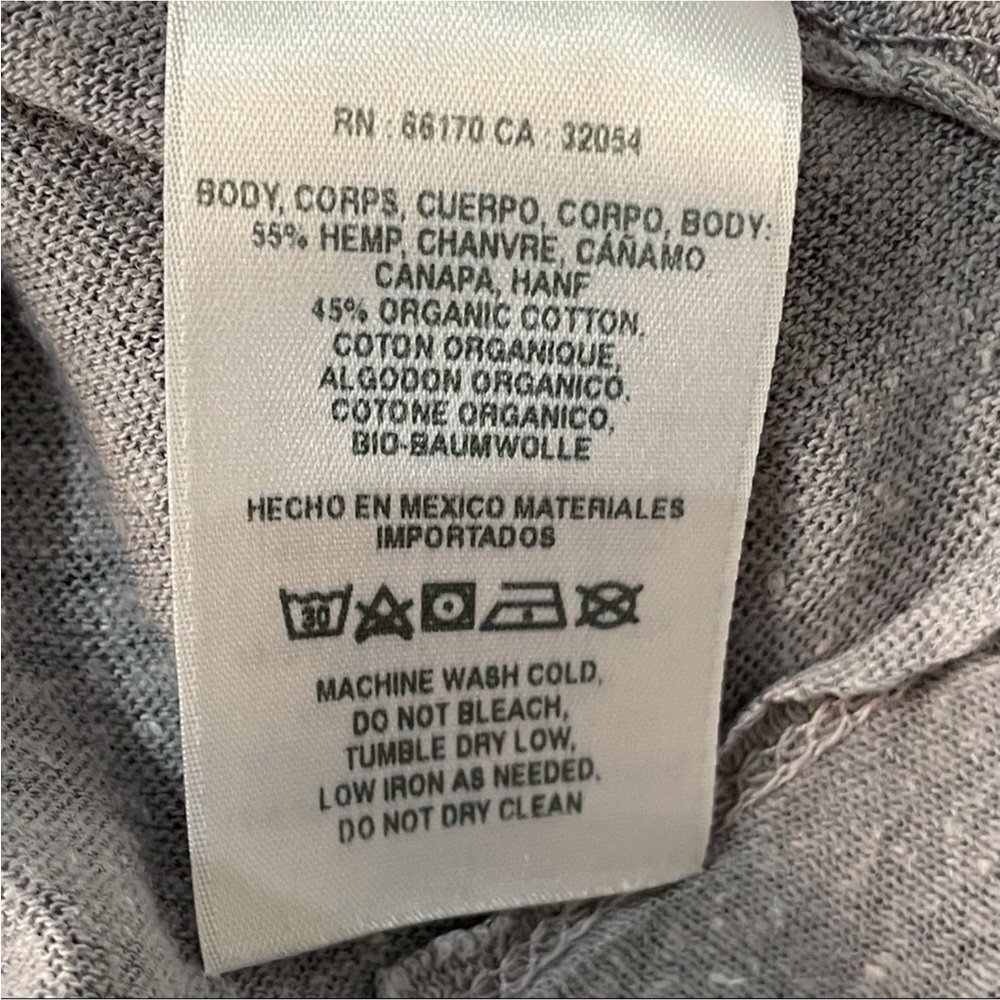 Anthropologie T.la Organic Cotton Grey Flutter Sleeve Top - Picture 3 of 5